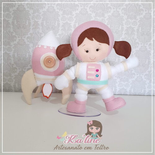 Kit Astronauta Menina - Bonecos em Feltro