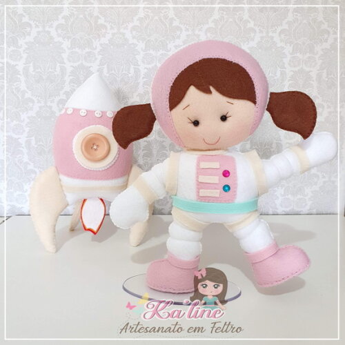 Kit Astronauta Menina - Bonecos em Feltro