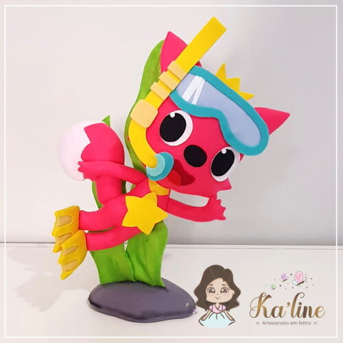 Kit Baby Shark - Bonecos em Feltro