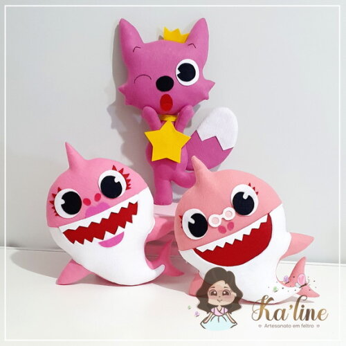 Kit Baby Shark - Bonecos em Feltro