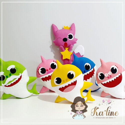 Kit Baby Shark - Bonecos em Feltro