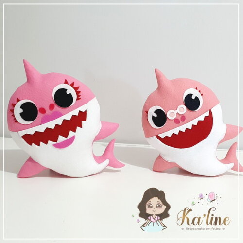 Kit Baby Shark - Bonecos em Feltro