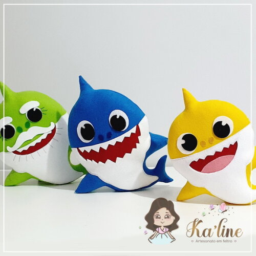 Kit Baby Shark - Bonecos em Feltro