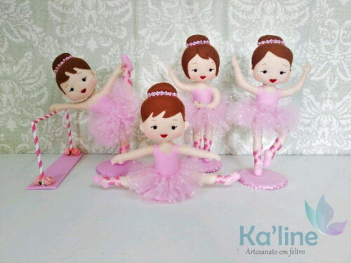 Kit Bailarinas - Bonecas em feltro