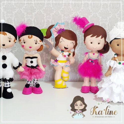 Kit Bonecos de Carnaval - Bonecos em feltro