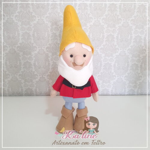 Kit Branca de Neve e Anões - Bonecos em Feltro