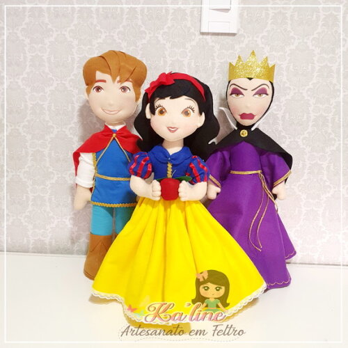 Kit Branca de Neve e os 7 Anões - Bonecos em Feltro