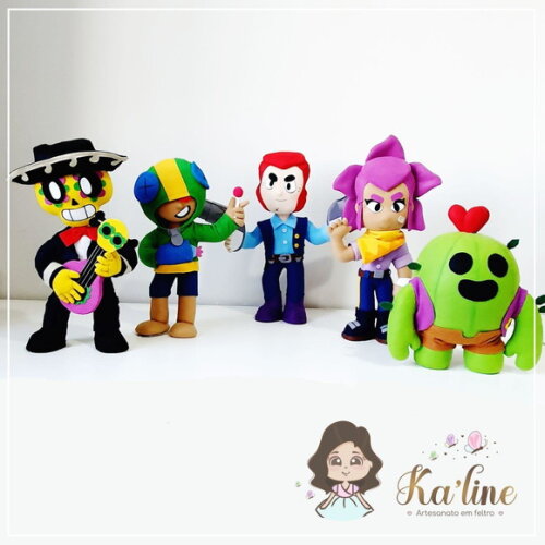 Kit Brawl Stars - Bonecos em Feltro