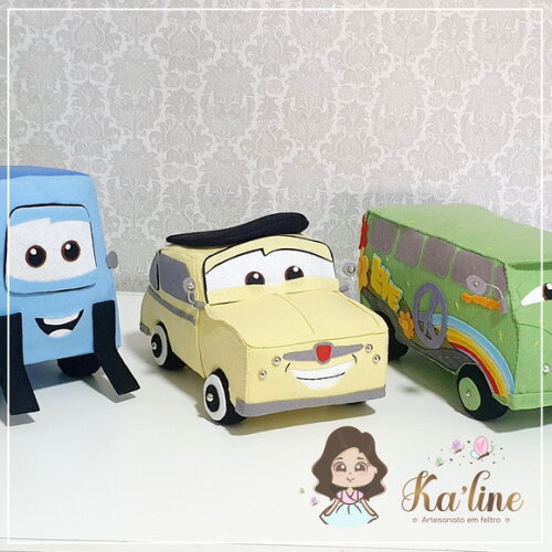 Kit Carros Disney - Bonecos em Feltro