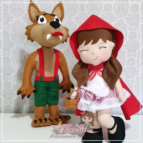 Kit Chapeuzinho Vermelho -Bonecos feltro