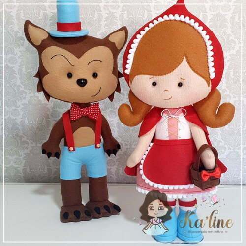 Kit Chapeuzinho Vermelho -Bonecos feltro