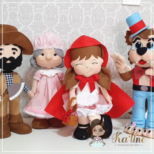 Kit Chapeuzinho Vermelho -Bonecos feltro