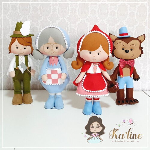 Kit Chapeuzinho Vermelho -Bonecos feltro