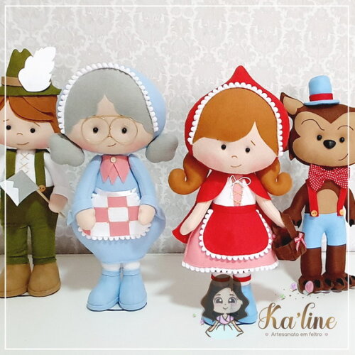 Kit Chapeuzinho Vermelho -Bonecos feltro