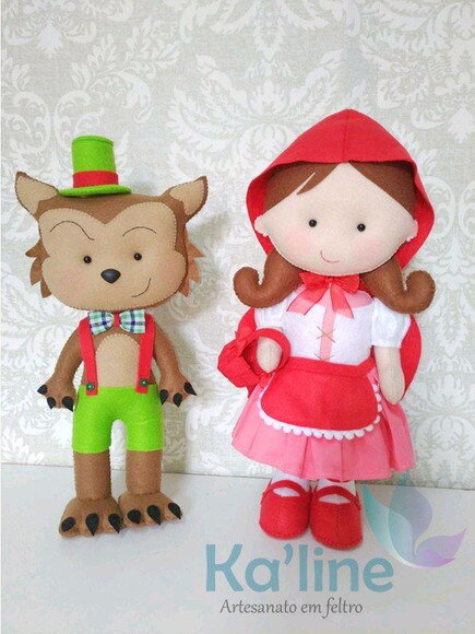 Kit Chapeuzinho Vermelho -Bonecos feltro