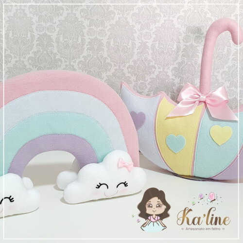 Kit Chuva de amor - Bonecos em Feltro