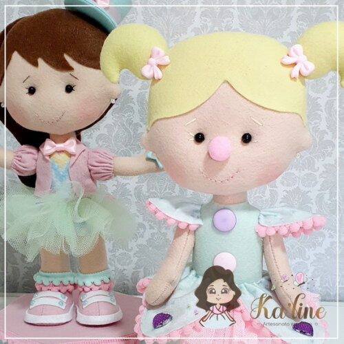 Kit Circo Rosa - Bonecos em Feltro