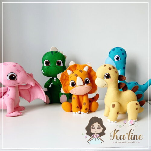 Kit Dinossauros Baby - Bonecos em Feltro