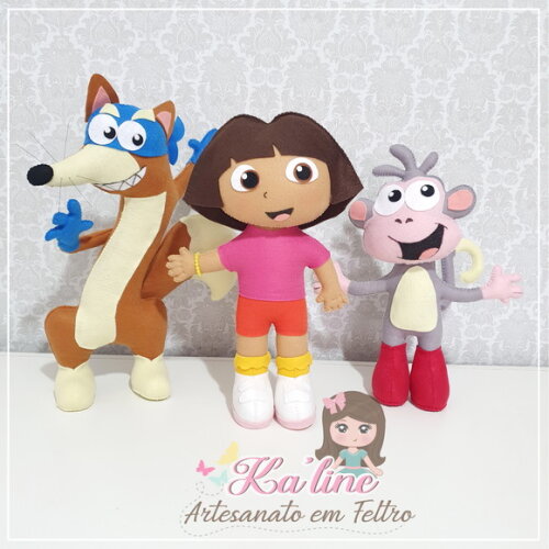 Kit Dora Aventureira - Bonecos em Feltro