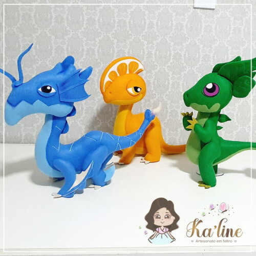 Kit Dragon Mania - Bonecos em Feltro