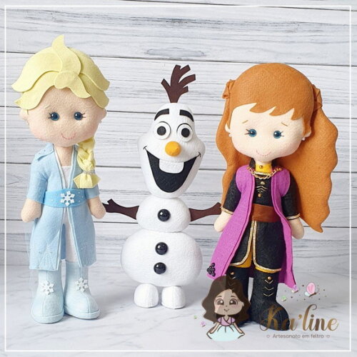 Kit Frozen 2 - Bonecos em feltro