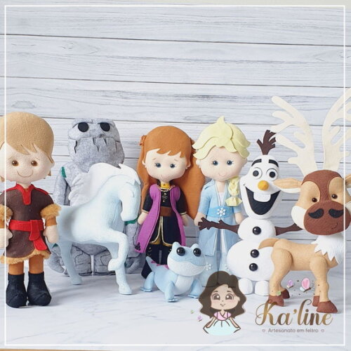 Kit Frozen 2 - Bonecos em feltro
