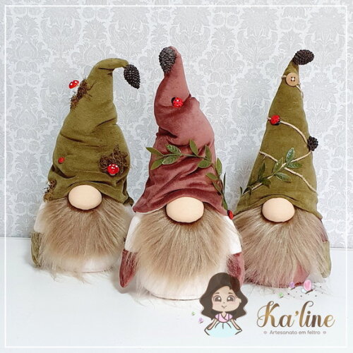 Kit Gnomos - Bonecos em Feltro