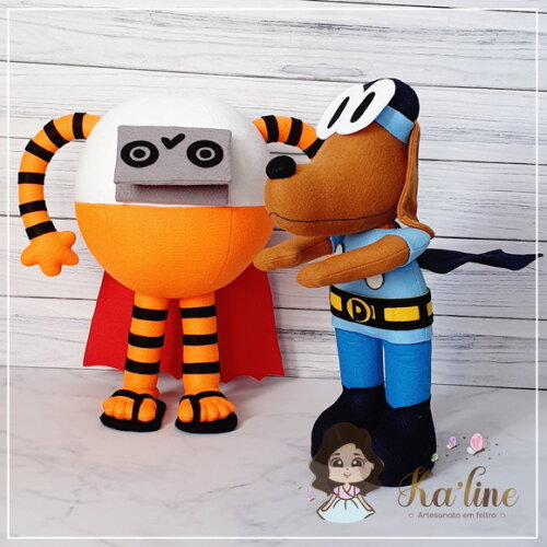 Kit Homem Cão - Bonecos em Feltro