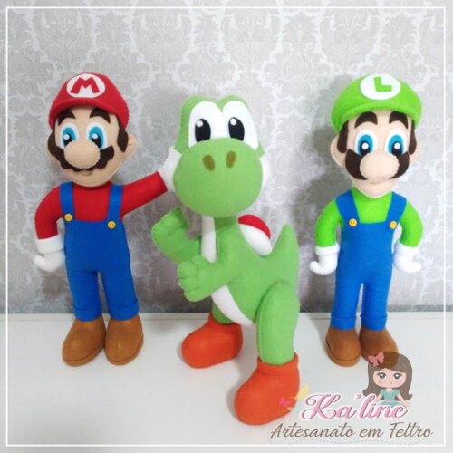 Kit Mário Bross - Bonecos em Feltro