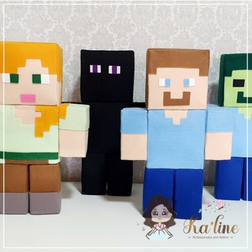 Kit Minecraft - Bonecos em Feltro