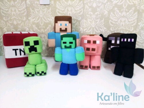 Kit Minecraft - Bonecos em Feltro