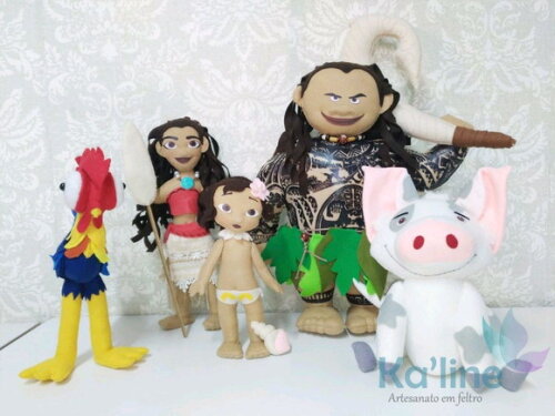 Kit Moana - Bonecos em Feltro
