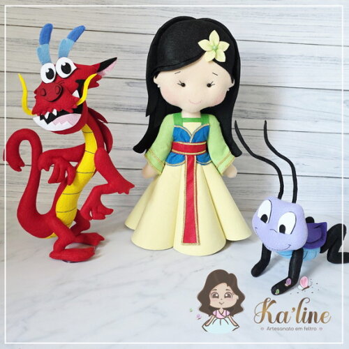Kit Mulan - Bonecos em Feltro