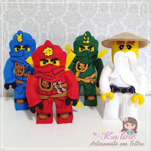 Kit Ninjago - Bonecos em Feltro