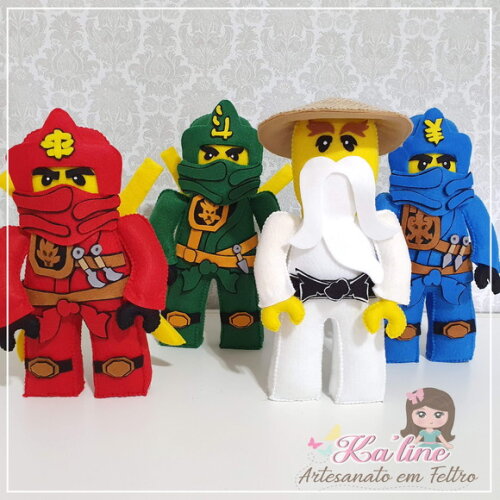 Kit Ninjago - Bonecos em Feltro