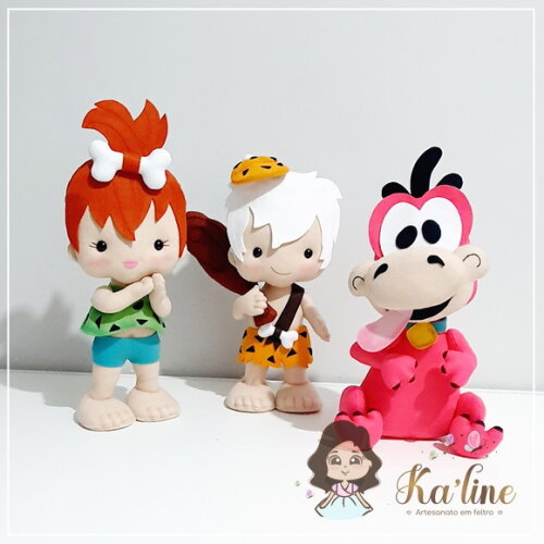 Kit Pedrita e Bambam - Bonecos em Feltro