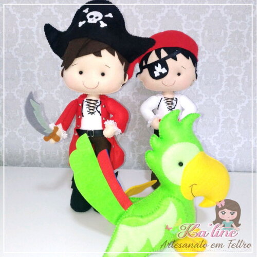 Kit Piratas - Bonecos em Feltro