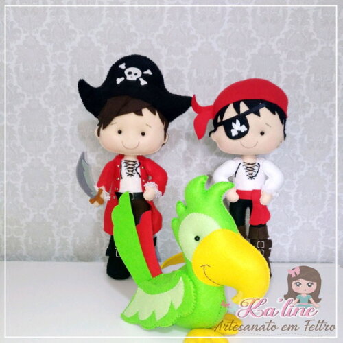 Kit Piratas - Bonecos em Feltro