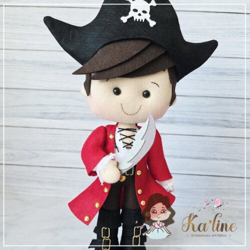 Kit Piratas Meninos - Bonecos em Feltro