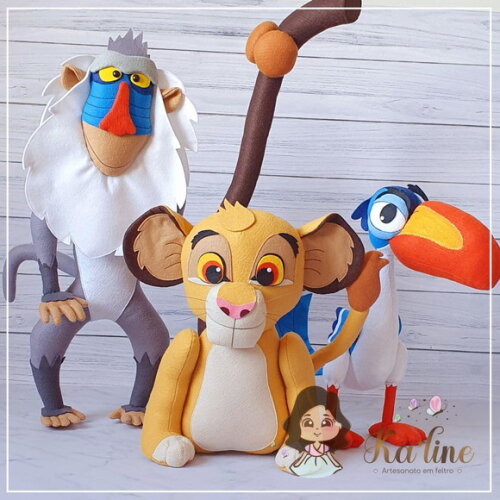 Kit Rei Leão - Bonecos em Feltro