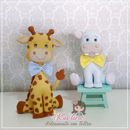 Kit Safari Bichinhos- Bonecos em Feltro