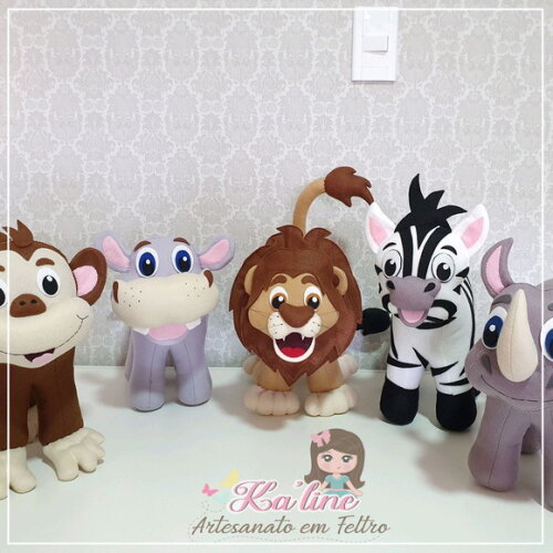 Kit Safari Bichinhos- Bonecos em Feltro