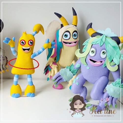 Kit Singing Monsters - Bonecos em Feltro