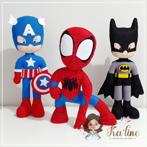 Kit Super Heróis - Bonecos em Feltro