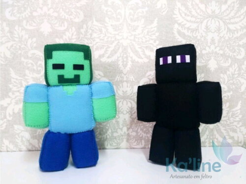 Minecraft - Bonecos em Feltro - 1ª PEÇA
