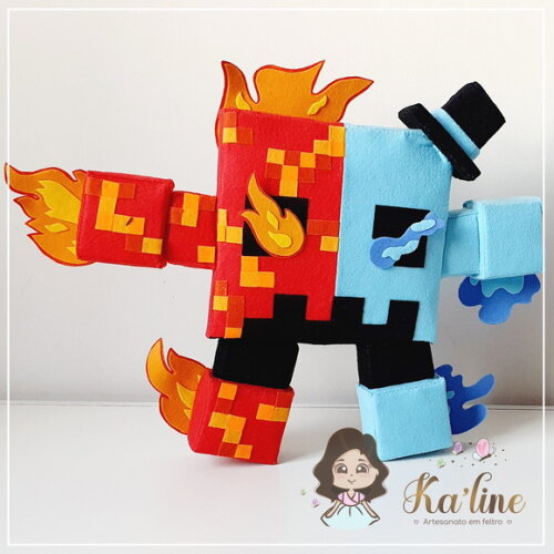 Minecraft Elemental - Bonecos em Feltro