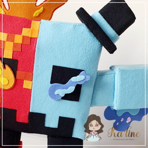 Minecraft Elemental - Bonecos em Feltro