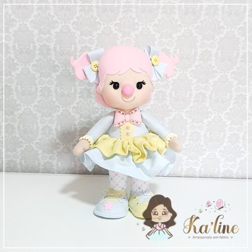 Palhacinha - Circo Rosa Luxo - Bonecos em Feltro