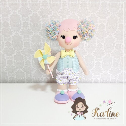 Palhacinha - Circo Rosa Luxo - Bonecos em Feltro
