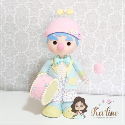 Palhacinha - Circo Rosa Luxo - Bonecos em Feltro
